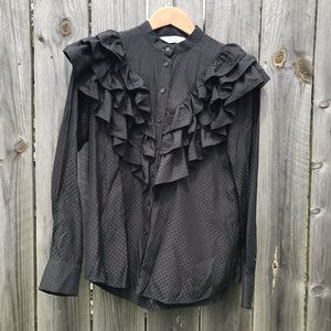 And Other Stories Black Ruffle Blouse